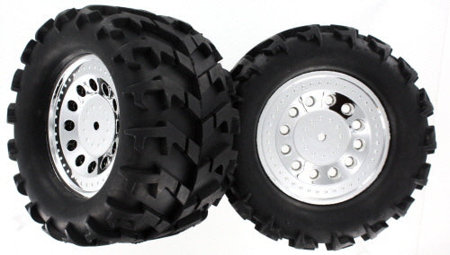 REDCAT - Pre-Mounted 1/10th Monster Truck Tires and Wheels (No Foam Inserts) (1pr) (BS704-001A)