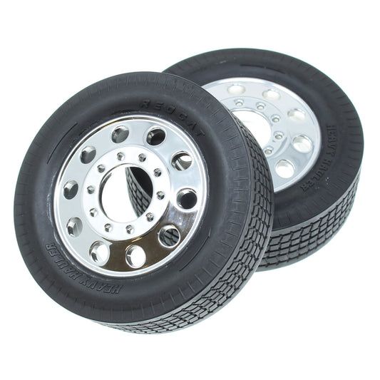 REDCAT - RER24112 Front Pre-Mounted Tires w/ Wheels (Chrome)(1pr) (RER24112)