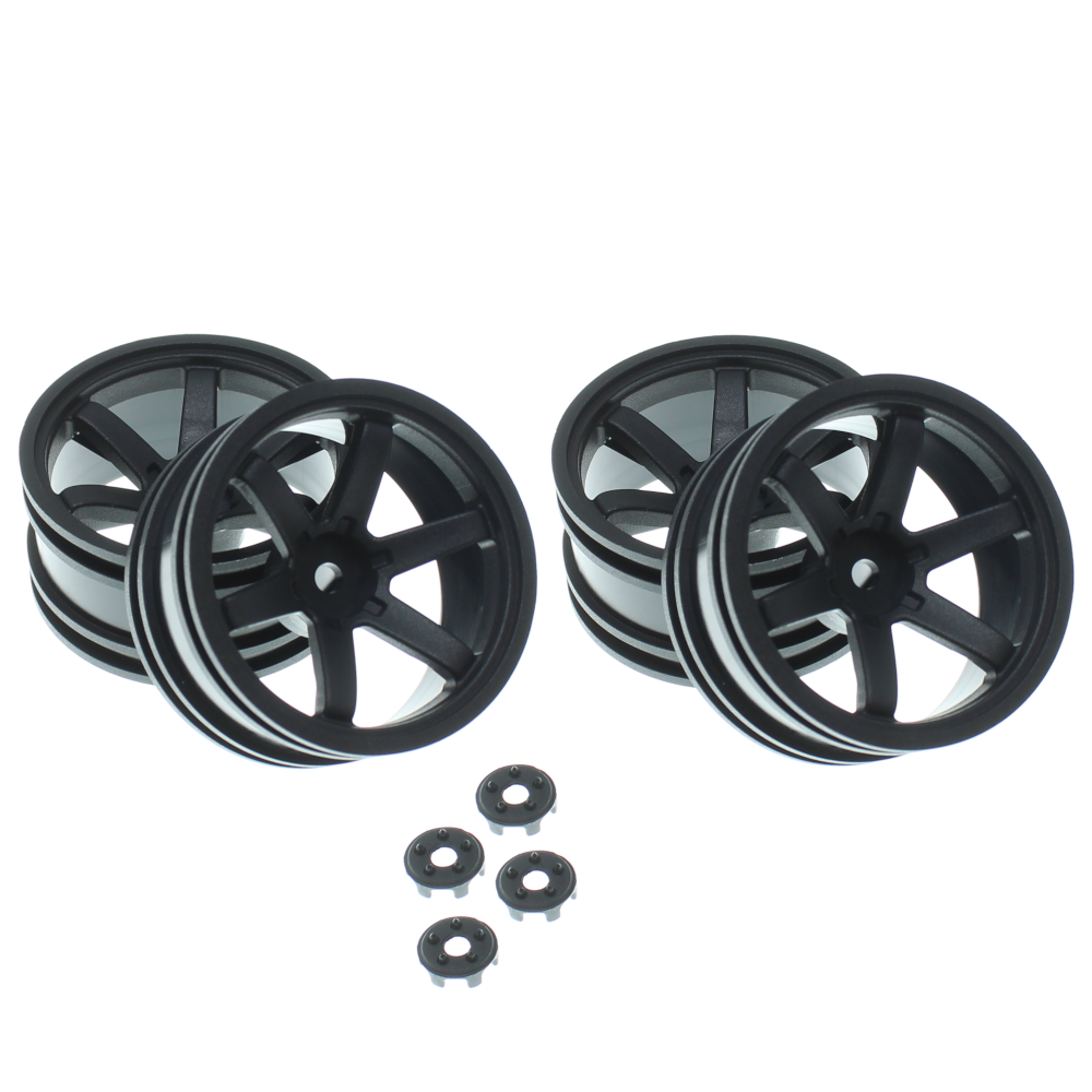 REDCAT - RER14987 1/10 Wheel Set W/ Lug Caps(6mm Offset) (4pcs) (RER14987)