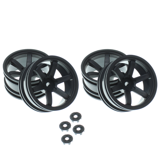 REDCAT - RER14987 1/10 Wheel Set W/ Lug Caps(6mm Offset) (4pcs) (RER14987)