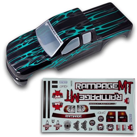REDCAT - 50910 1/5 Truck Body(Black/Green Flames)(1pc) (50910)