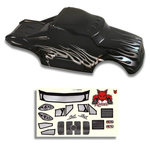REDCAT - 88035 1/10th Semi Truck Body(Black/Silver)(1pc) (88035)