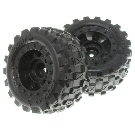 REDCAT - RER13657 Pre-mounted 1/16th Scale Tires(Black)(2pcs) (RER13657)