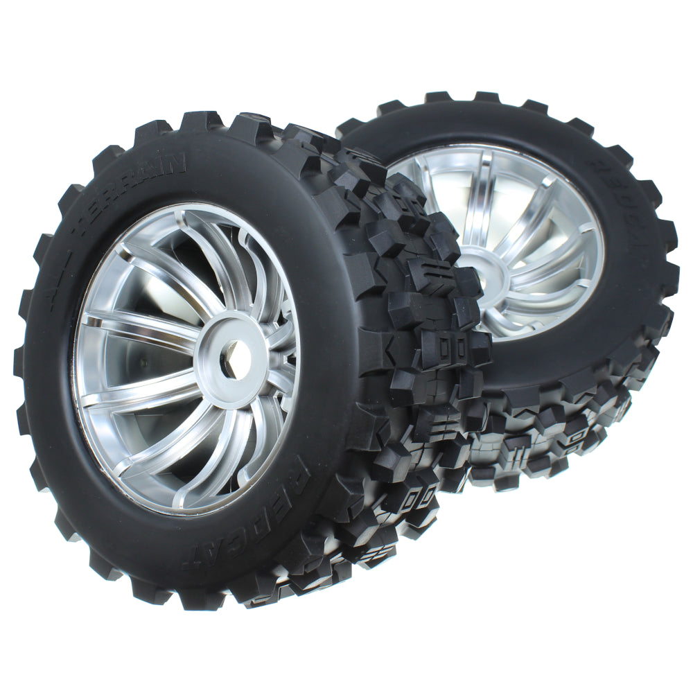 REDCAT - RER26511 Pre-Mounted MT-5 Tires w/ Wheels (1pr) (RER26511)