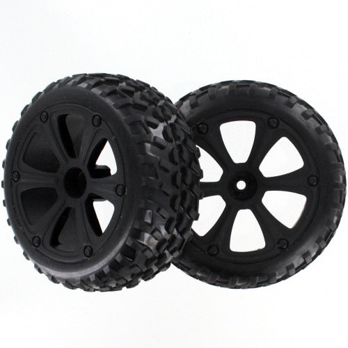 REDCAT - BS711-002 Pre-Mounted 1/10th SC Tires and Wheels (Black) (1pr) (BS711-002)