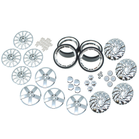 REDCAT - RER19790 Chrome 26” Wheel & Tire Combo Kit (3 Styles) (RER19790)