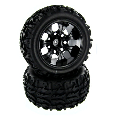 REDCAT - 20126 Pre-Mounted 1/10th Truck Tires and Wheels (1pr) (20126)