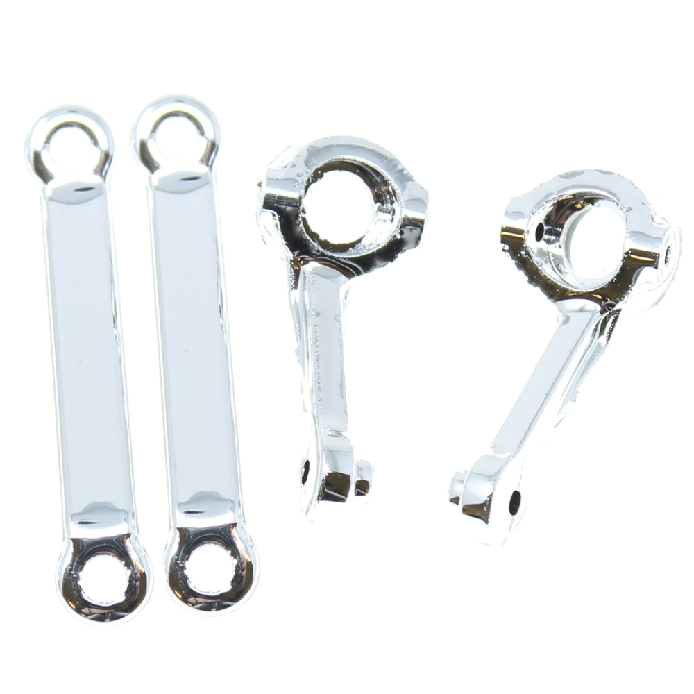 REDCAT - RER21415 V2 Steering Arms L/R and V2 Toe Links (Chrome)(1set) (RER21415)