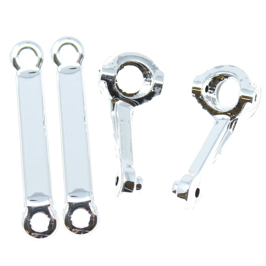 REDCAT - RER21415 V2 Steering Arms L/R and V2 Toe Links (Chrome)(1set) (RER21415)