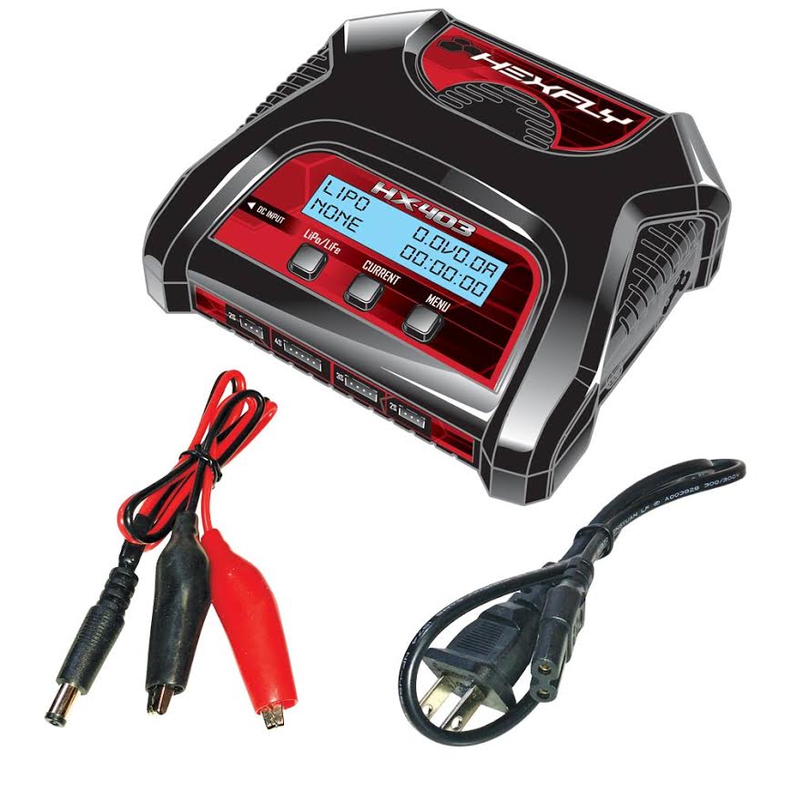 REDCAT - HX-403 Hexfly HX-403 Dual Port 2S-4S AC/DC LiPo LiFe Battery Charger(1pc) (HX-403)