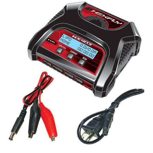 REDCAT - HX-403 Hexfly HX-403 Dual Port 2S-4S AC/DC LiPo LiFe Battery Charger(1pc) (HX-403)