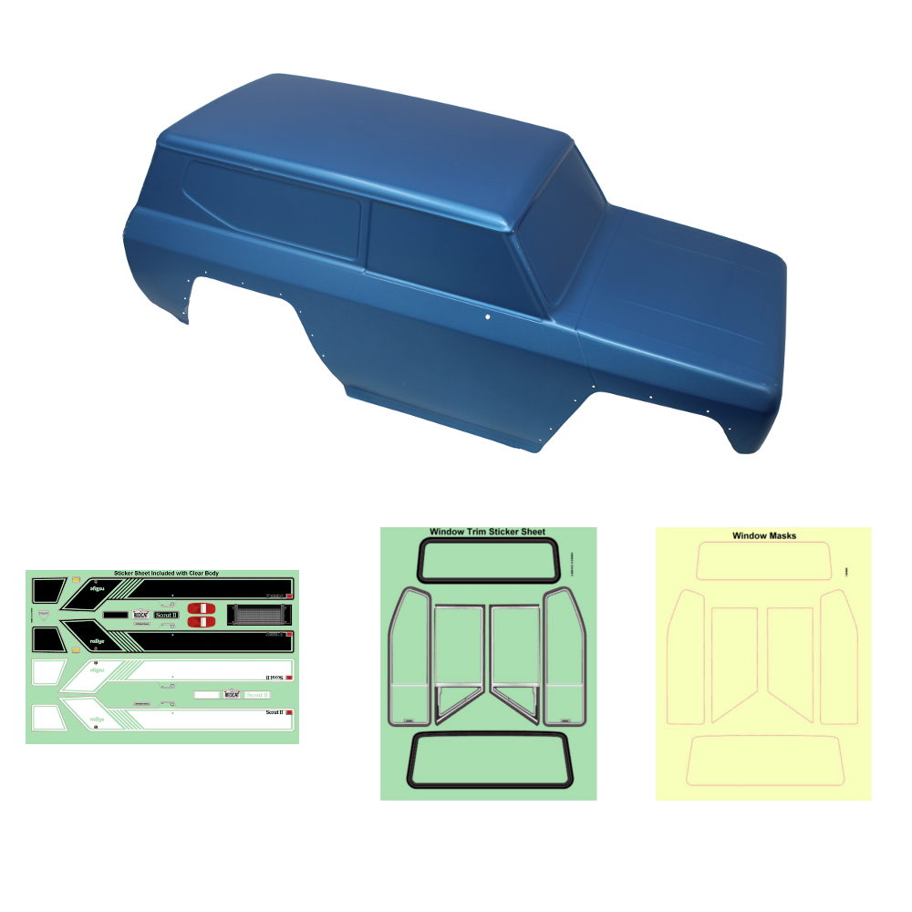 REDCAT - Scout Body W/ Sticker Sheet (Pre-Cut)(Blue)(1pc) (RER11814)