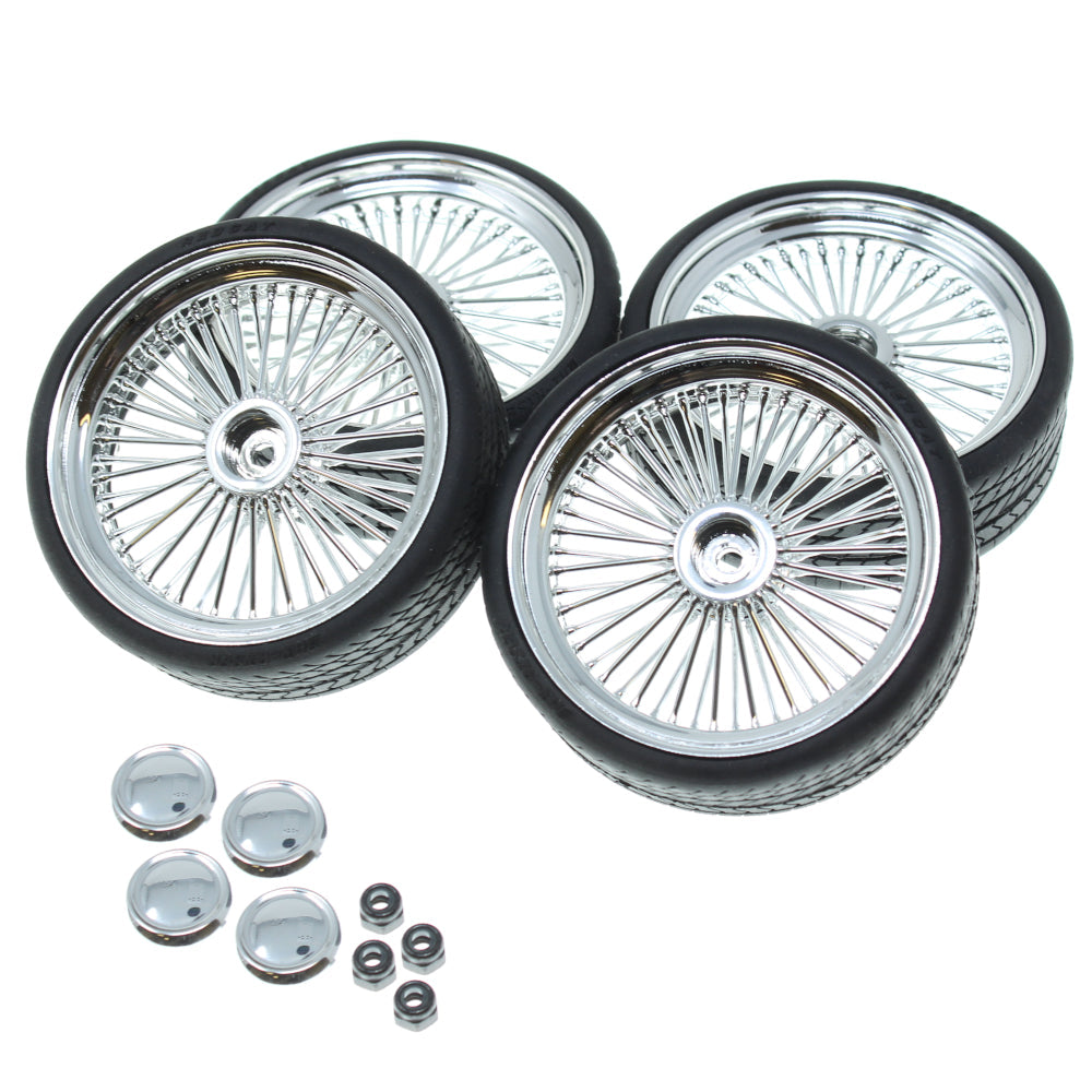 REDCAT - RER19792 Chrome 26” Wire Wheel & Tire Set (RER19792)