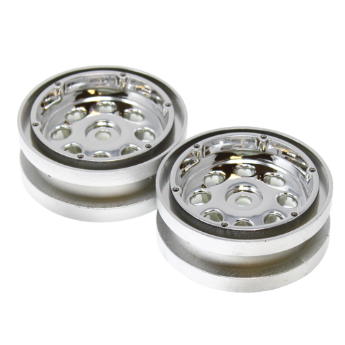 REDCAT - RER11341 Beadlock Wheels No Rings (Chrome)(Plastic)(2pcs) (RER11341)