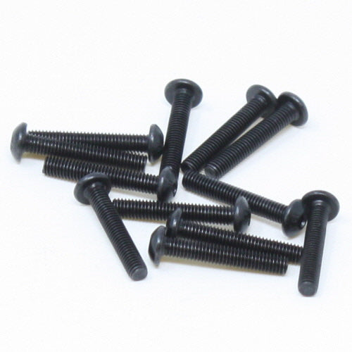 REDCAT - BS218-028 3x18mm Button Head Hex Machine Thread Screws (12pcs) (BS218-028)