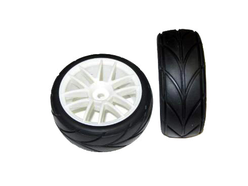 REDCAT - 02020W 1/10th Mounted On-Road Tires(White)(1pr) (02020W)