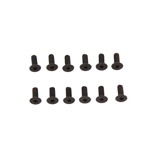 REDCAT - BS502-028 3x8mm Flat Head Machined Thread Hex Screws (12pcs) (BS502-028)