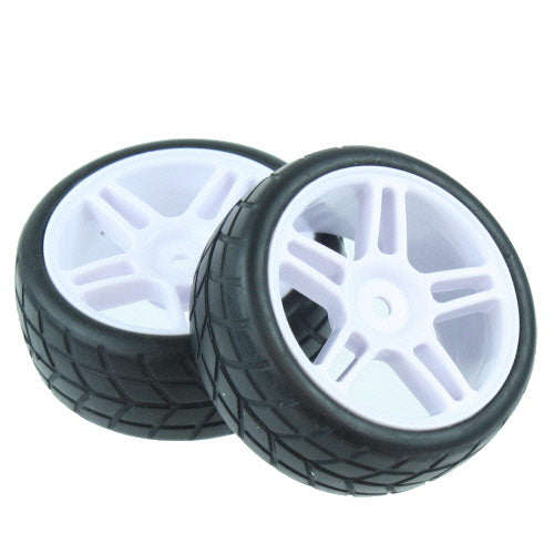 REDCAT - 02185 1/10th Mounted On-Road Tires(White)(1pr) (02185)
