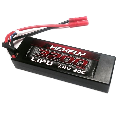 REDCAT - HX-320020C-BV2 Hexfly 2 cell 7.4V 3200mAh 20C LiPo Battery(Hard Case)(Banana Connector)(1pc) (HX-320020C-BV2)