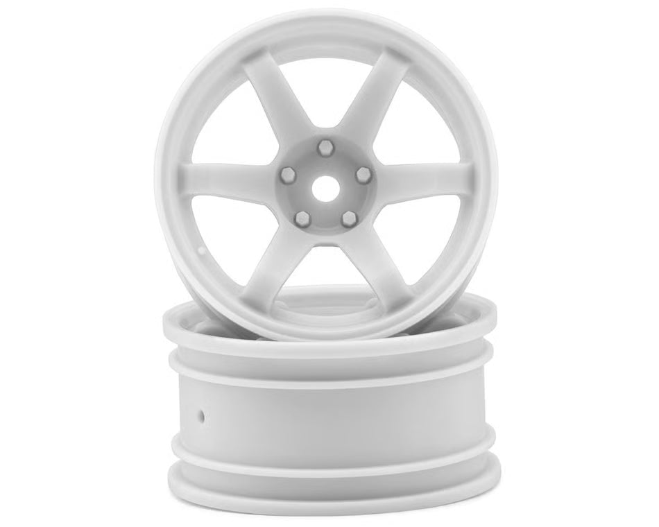 MST - TE37 1/10 High Traction Drift Wheels (White) (2) (7mm Offset) w/Mounting Foam (MXS-832302W)