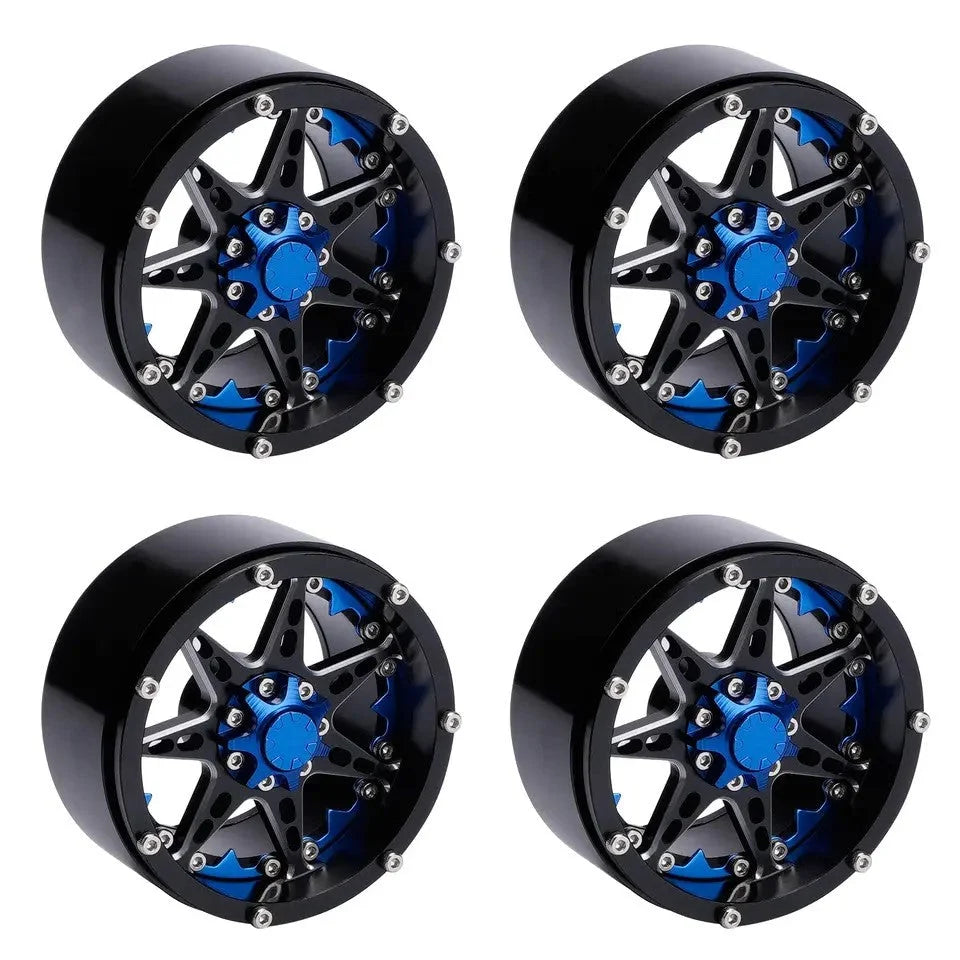 POWERHOBBY - Aluminum 2.2" Beadlock Wheels Blue (4) 1/10 Rock Crawler (PHB5517)