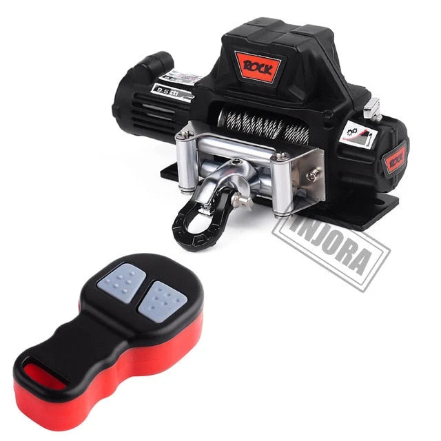 INJORA - Metal Automatic Winch Wireless Remote Controller System for 1/10 RC Crawler (CRAW18289_BK)
