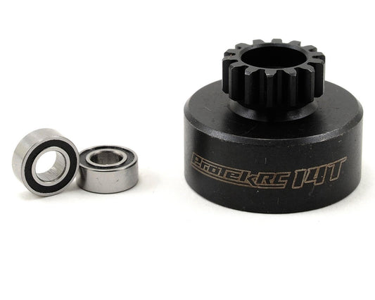 ProTek RC Hardened Clutch Bell w/Bearings (Kyosho/AE 3-Shoe) (14T) (PTK-7001)