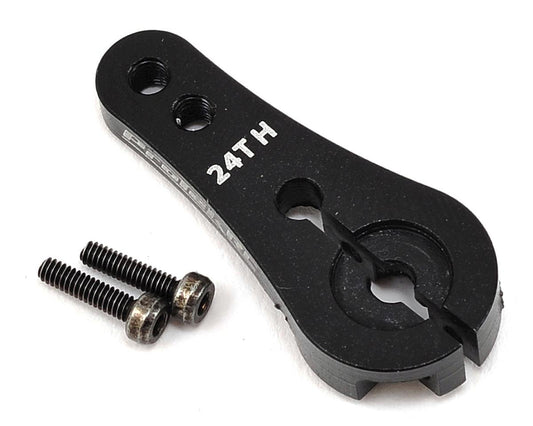 ProTek RC 4mm Aluminum Long Clamping Servo Horn (Black) (24T-Hitec) (PTK-7802-BK)