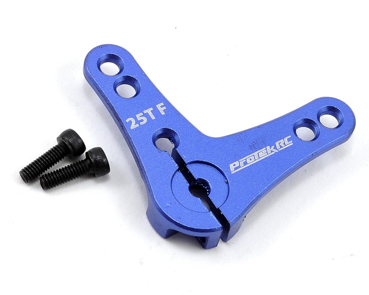 ProTek RC Aluminum L-Shaped Clamping Servo Horn (Blue) (25T) (PTK-7814)