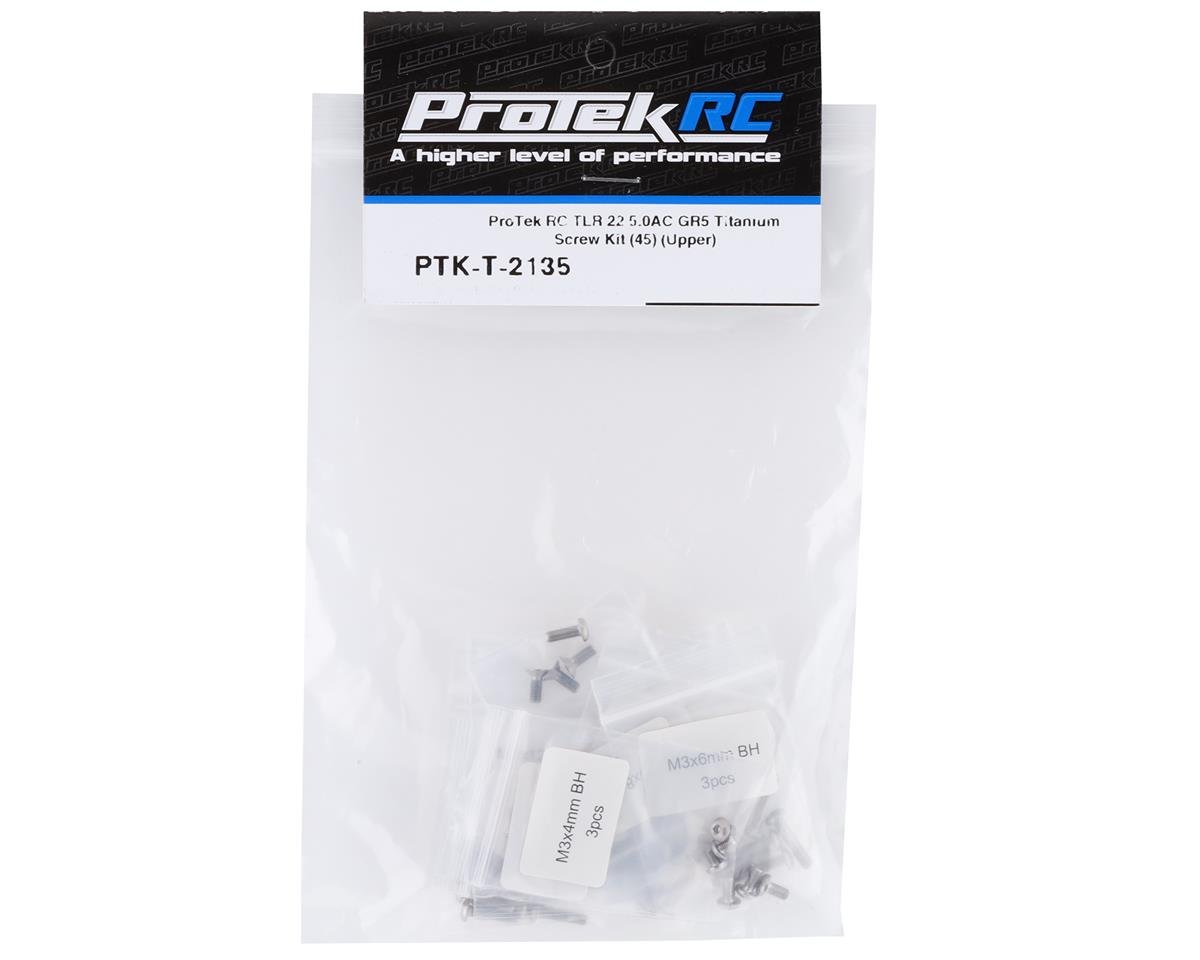 ProTek RC TLR 22 5.0AC "Grade 5" Titanium Screw Kit (45) (Upper) (PTK-T-2135)