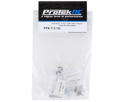 ProTek RC TLR 22 5.0AC "Grade 5" Titanium Screw Kit (45) (Upper) (PTK-T-2135)