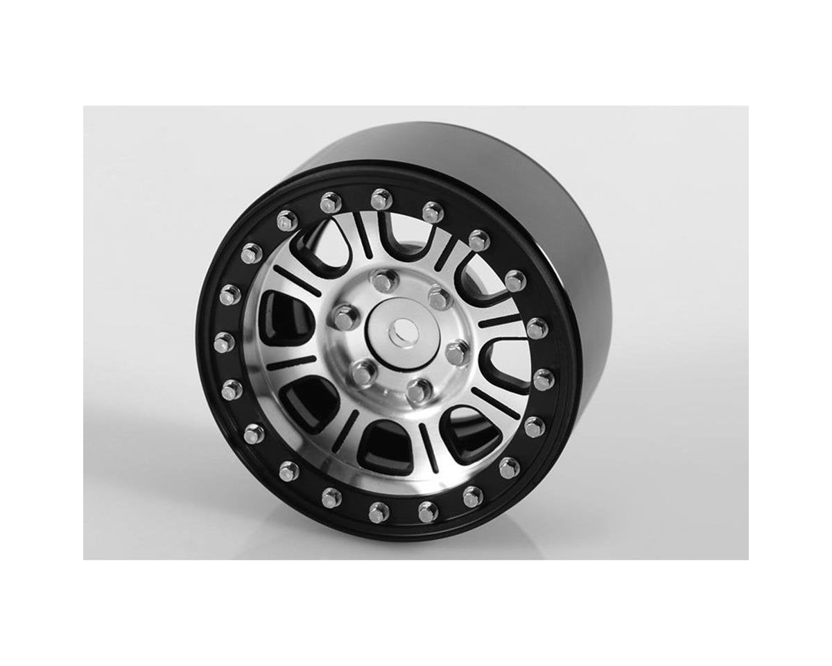 RC4WD Raceline Monster 1.9" Aluminum Beadlock Crawler Wheels (4) (Silver/Black) (RC4ZW0140)