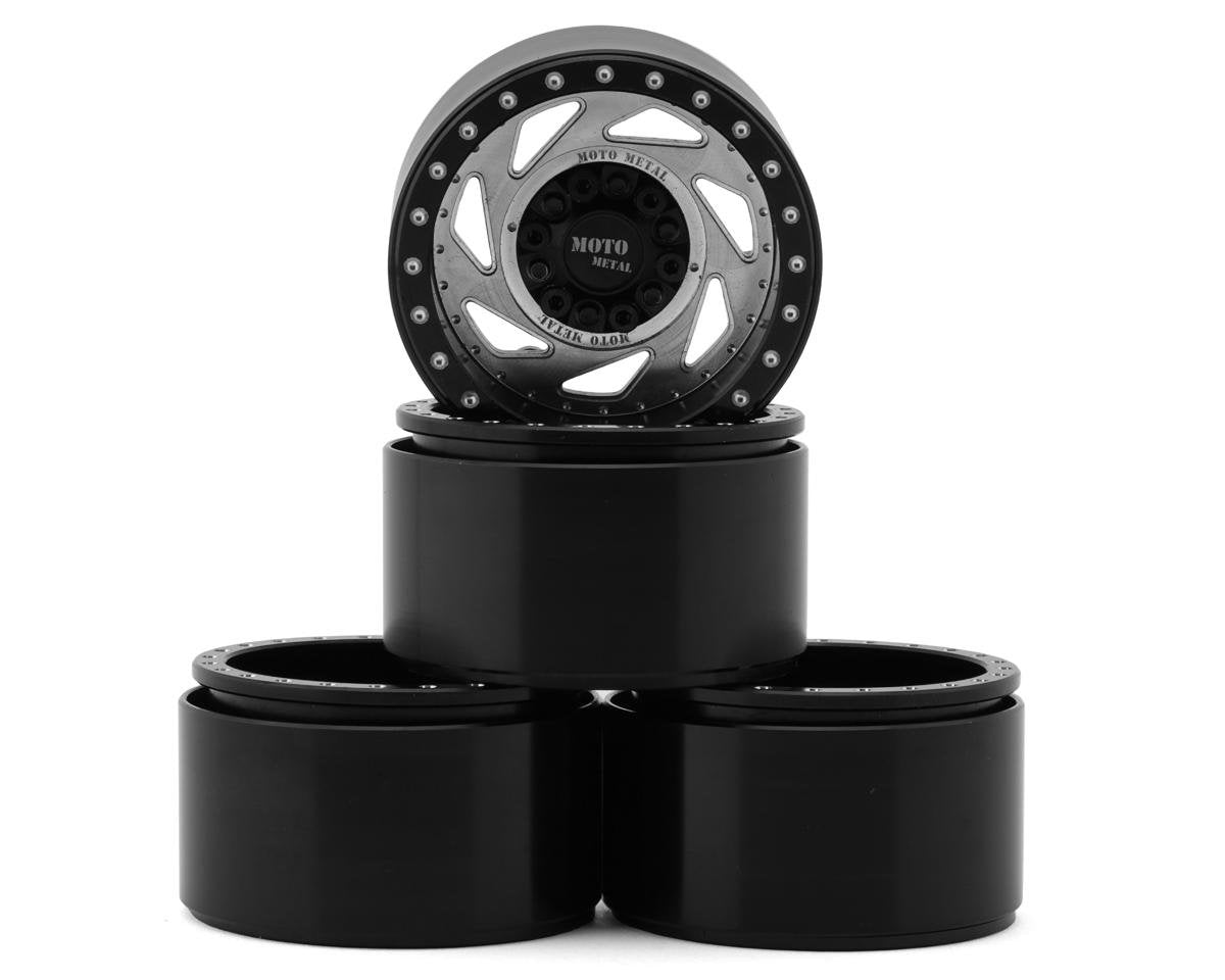 RC4WD Moto Metal 1.7" Change Up Deep Dish Beadlock Wheels (Black/Silver) (4) (RC4ZW0354)