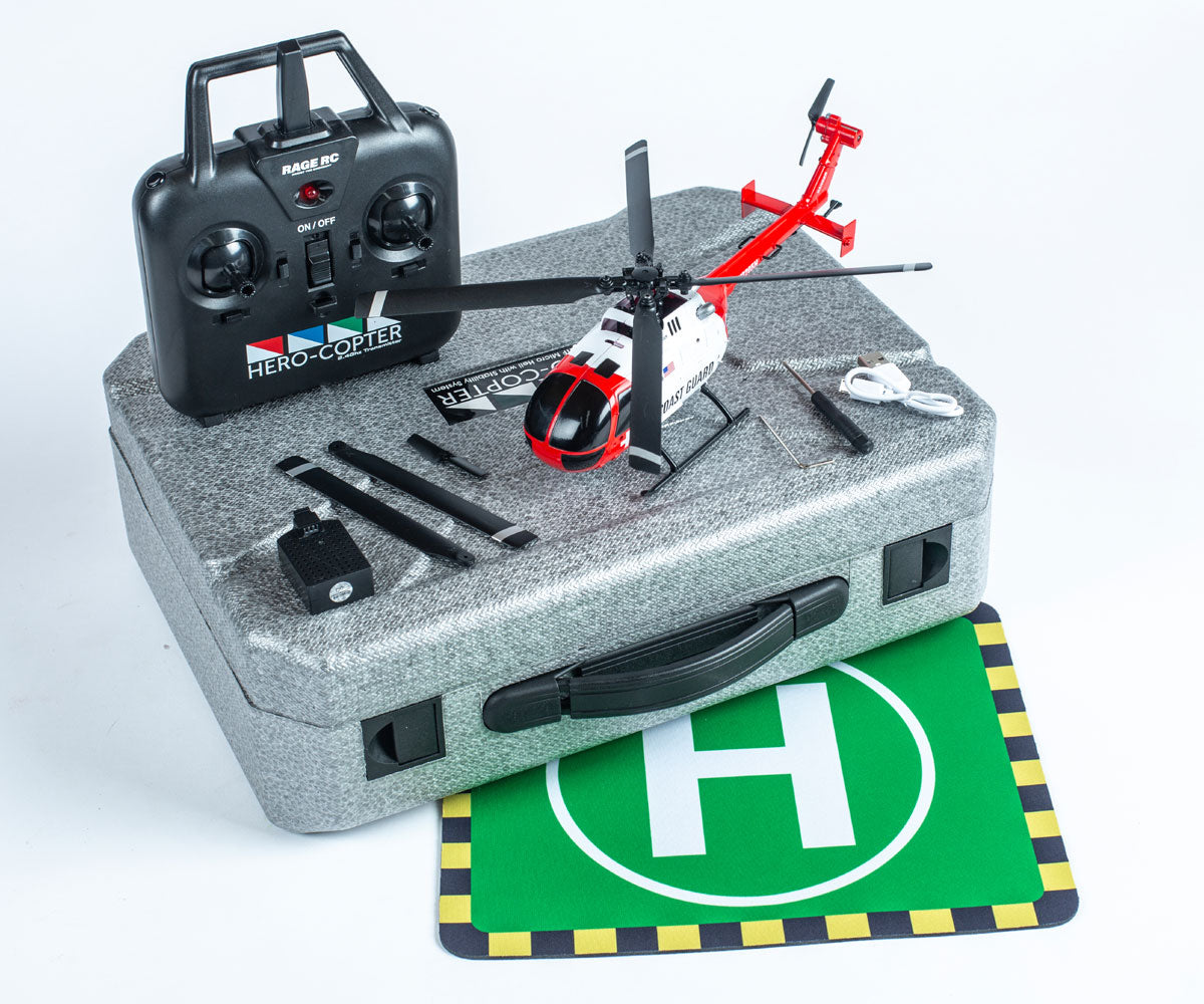 RAGE RC - Hero-Copter, 4-Blade RTF Helicopter; Coast Guard (RGR6050)