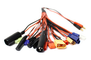 RACERS EDGE - 19 Function Charge Adapter to Male 4mm Bullets - 300mm Wire (RCE1660)