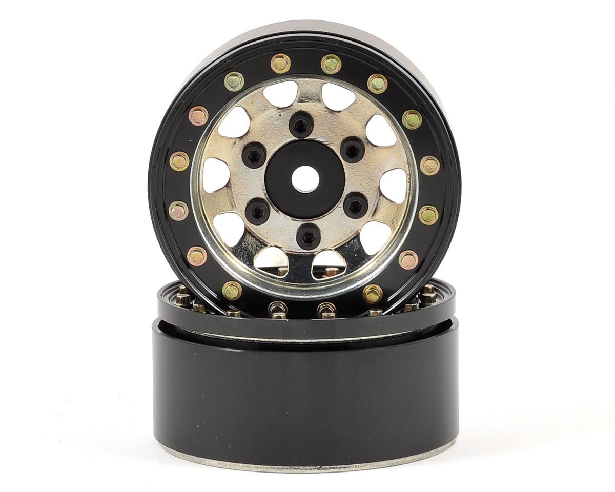 SSD RC D Hole 1.55" Steel Beadlock Crawler Wheels (Silver) (2) (SSD00099)
