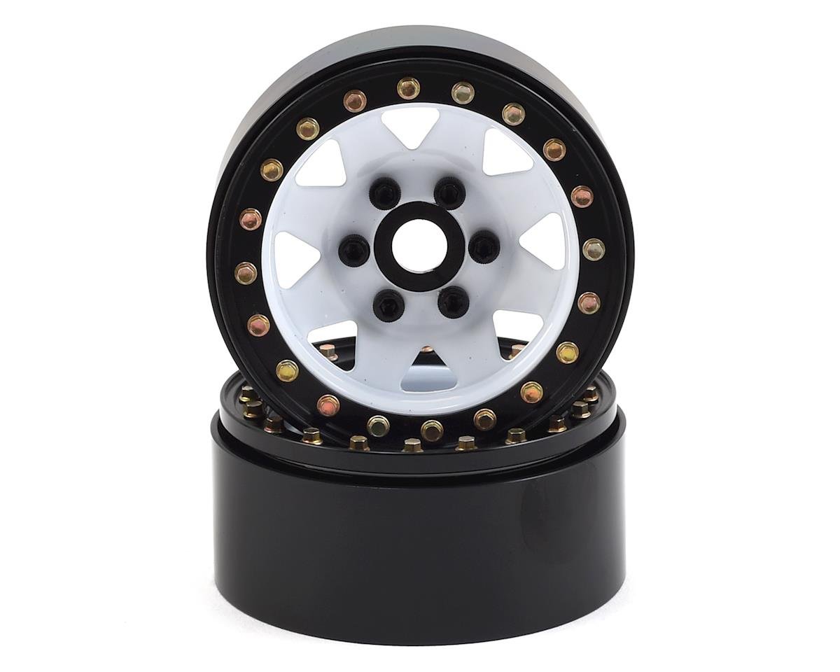 SSD RC 1.9"" Steel 8 Spoke Beadlock Wheels (White) (2) (SSD00251)