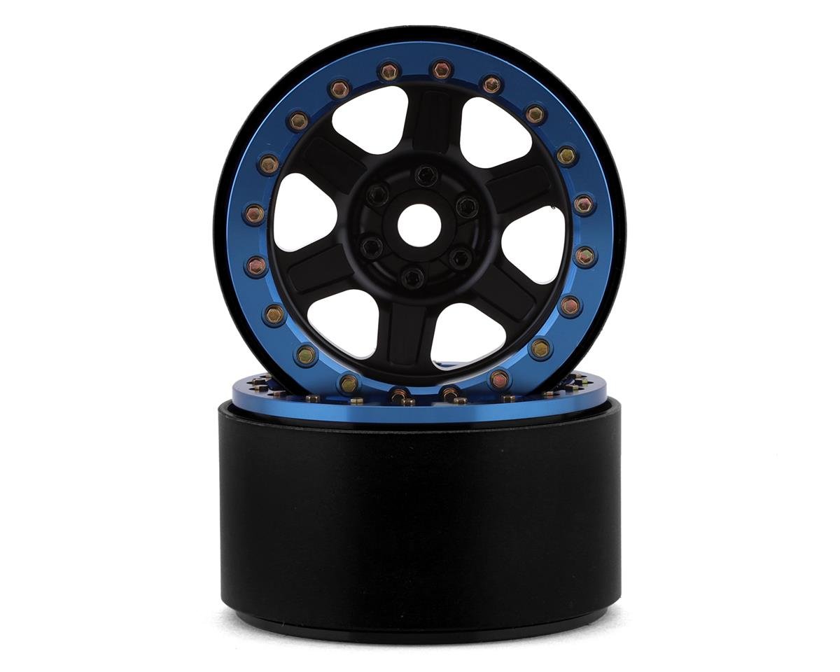 SSD RC Challenger 2.2" Beadlock Crawler Wheels (Black/Blue) (2) (SSD00431)