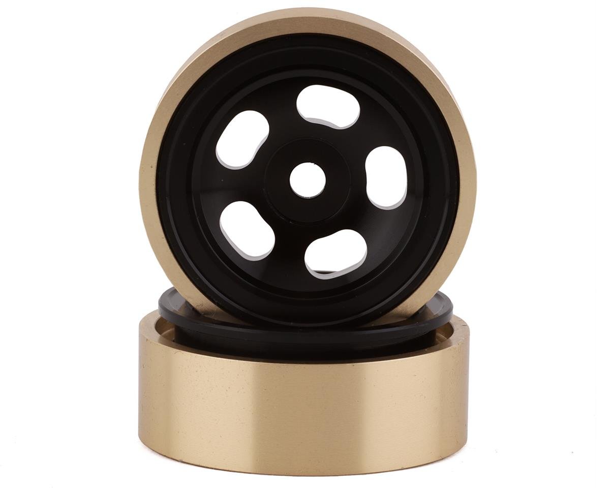 SSD RC 1.0Ó Aluminum/Brass 5-Slot Beadlock Wheels (Black) (2) (24g) (SSD00503)