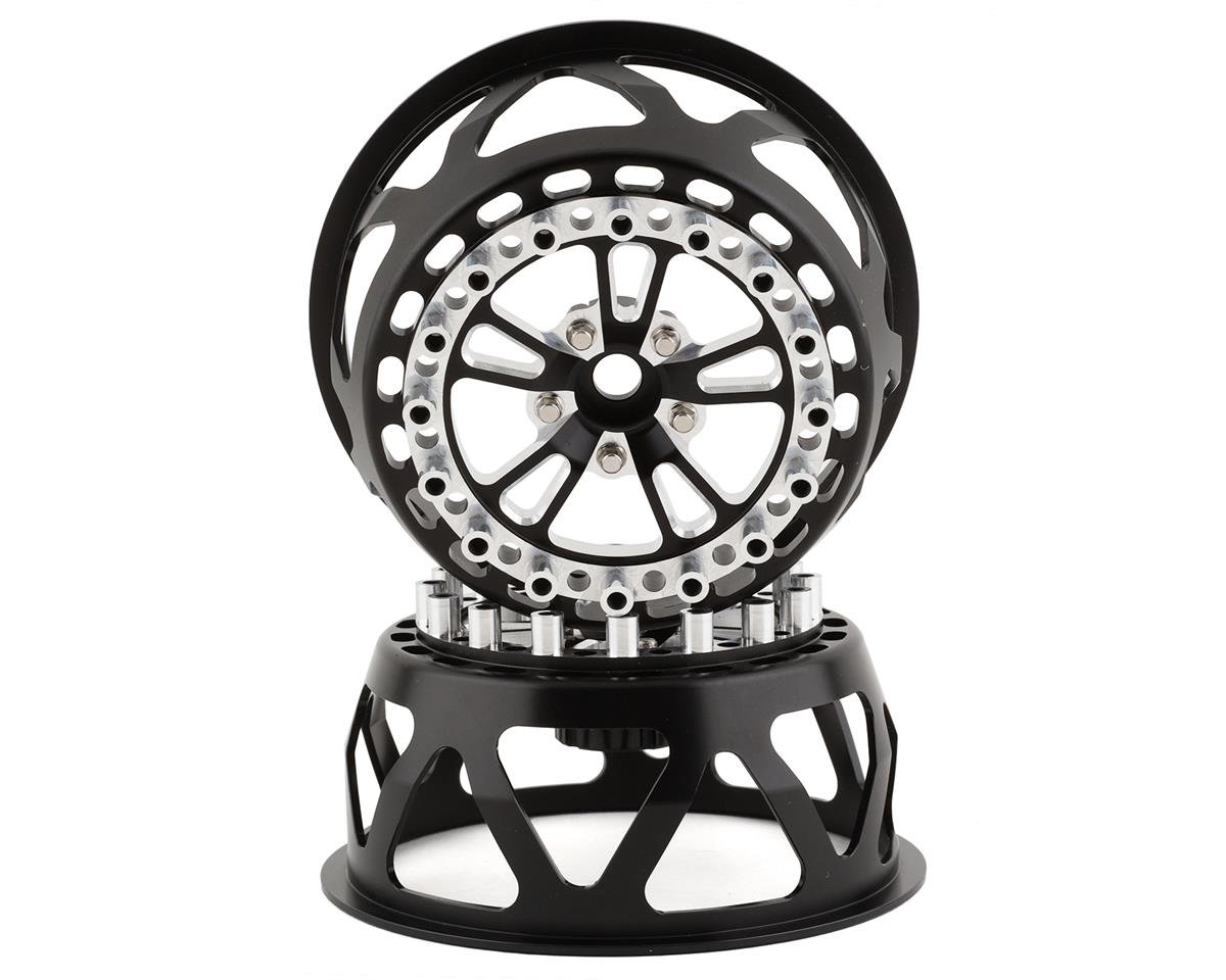 SSD RC V Spoke Lightweight Drag Rear Main Wheel Inserts (Black) (2) (SSD00515)