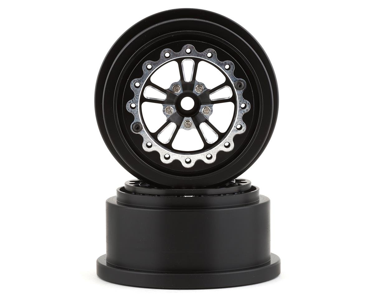 SSD RC V Spoke Lightweight Aluminum Drag Racing Beadlock Wheels (Black) (2) (SSD00520)