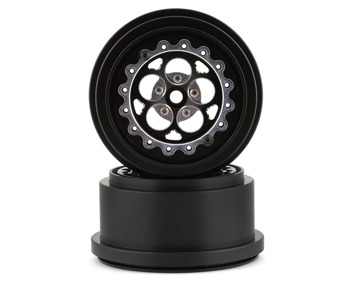 SSD RC 5 Hole Lightweight Aluminum Drag Racing Beadlock Wheels (Black) (2) (SSD00523)