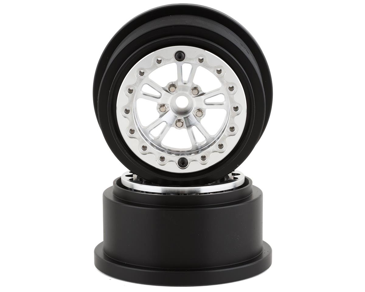 SSD RC V Spoke Lightweight Aluminum Drag Racing Beadlock Wheels (Silver) (2) (SSD00525)