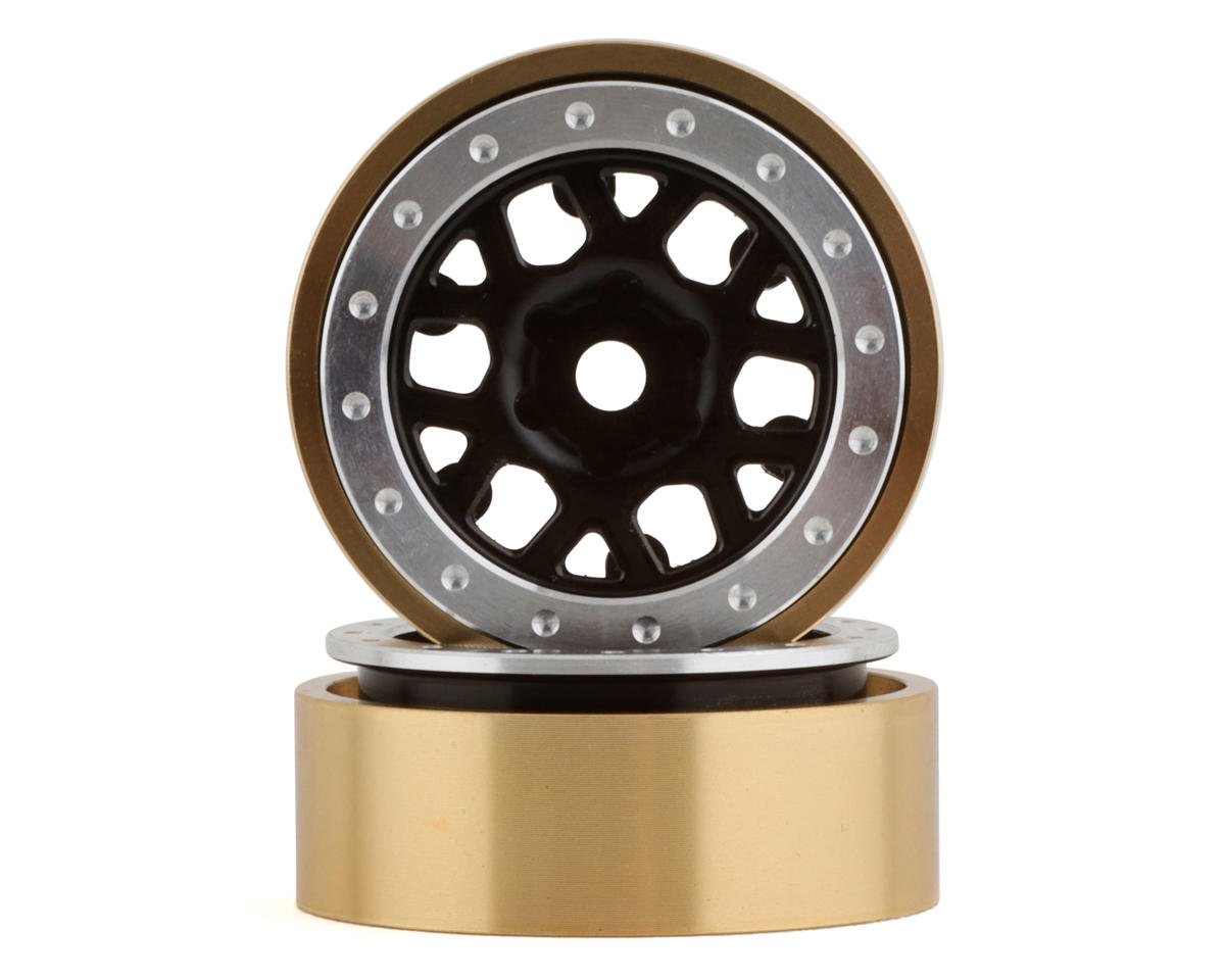 SSD RC 1.0Ó Boxer Aluminum/Brass Beadlock Wheels (Black) (2) (25g) (SSD00552)