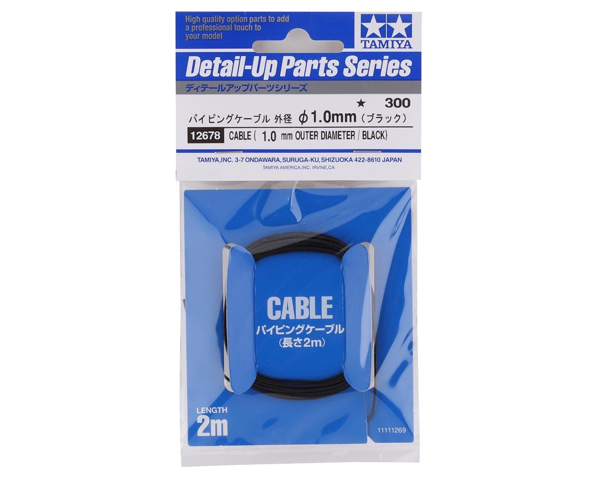 Tamiya 1.0mm Cable Wire (Black) (2000mm) (TAM12678)