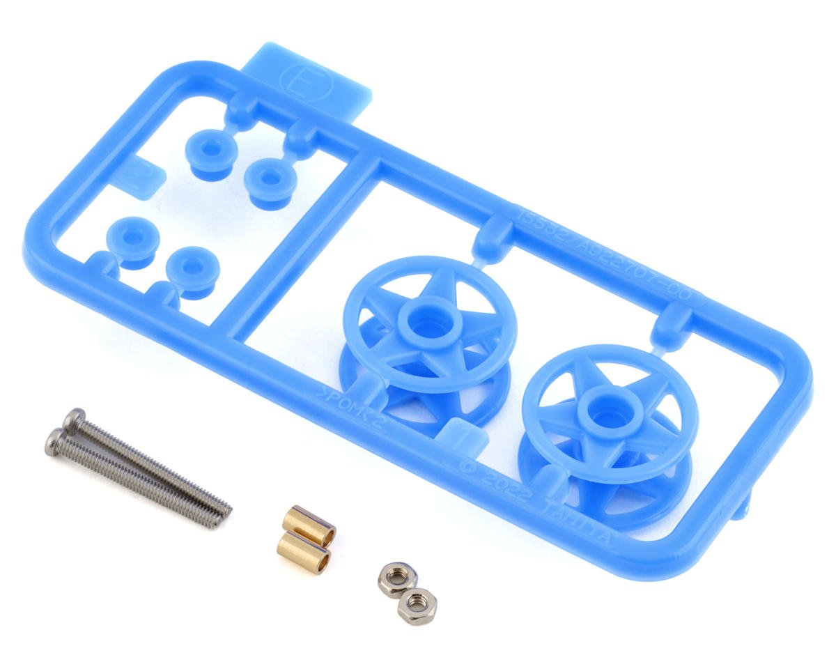 Tamiya JR Low Friction Plastic Double Rollers (Blue) (TAM15532)