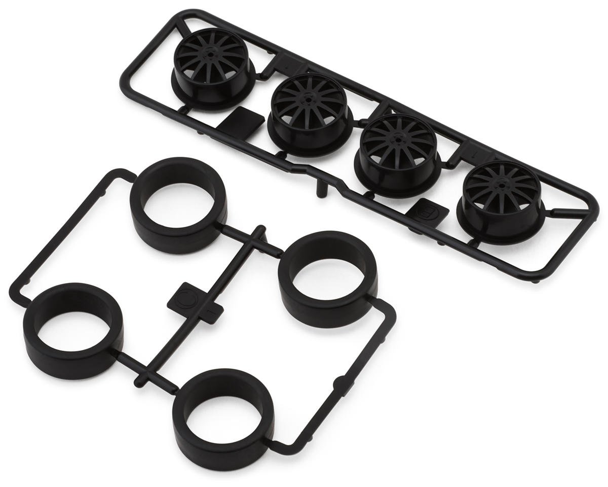 Tamiya JR Mini 4WD 26mm Low-Profile Tires w/Carbon Wheels (TAM15534)