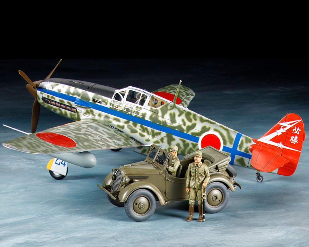 Tamiya 1/48 Kawasaki Ki-61-Id Hien (Tony) & 4x4 Light Vehicle Model Kit (TAM25203)