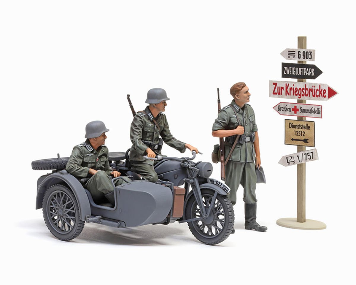 Tamiya 1/35 German WWII KS600 Motorcycle & Sidecar Model Kit (TAM35384)