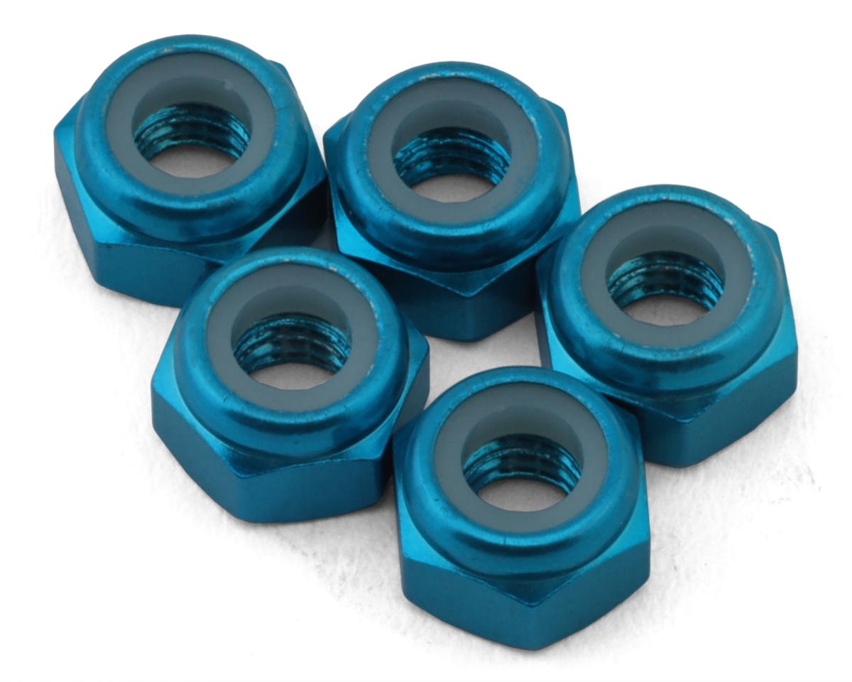 Tamiya 4mm Aluminum Lock Nuts (Blue) (5) (TAM54080)
